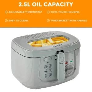 2.5l deep fat fryer chip electric non stick pan & safe basket handle with window